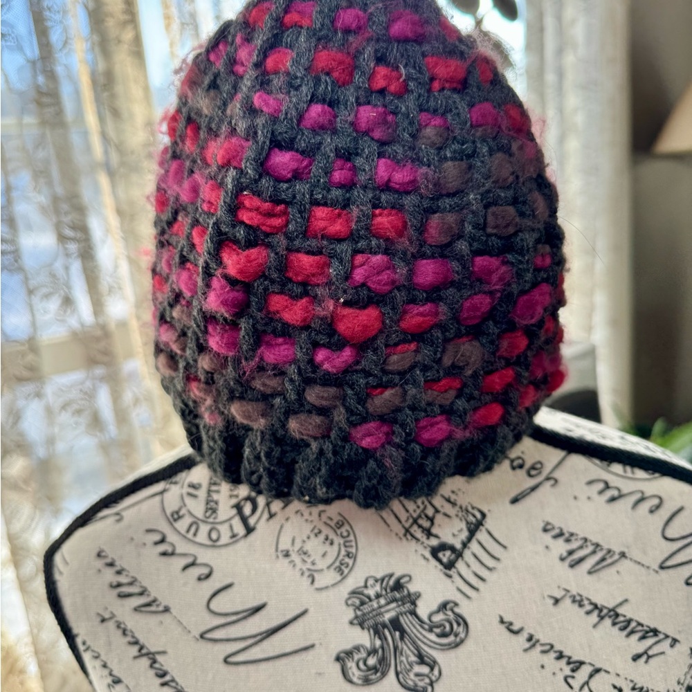 Pistil Black and Pink Hat with Textured Design
